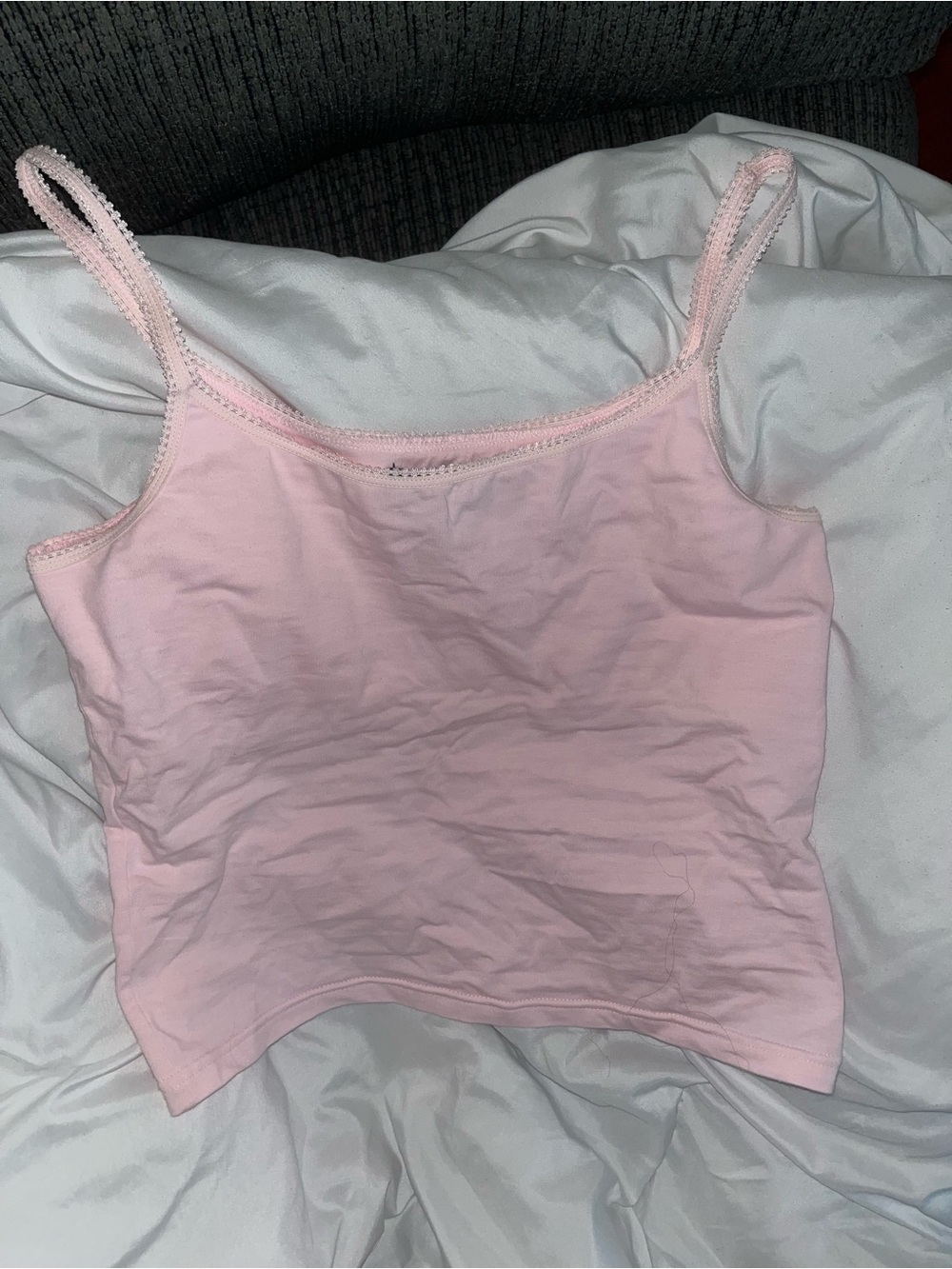 NWOT Abercrombie and Fitch Pink Lace Trim Cami Size Large